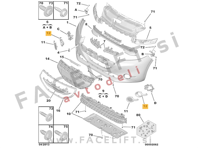 Okvir meglenke kromiran desni Peugeot 208 12-19 Okvir meglenke kromiran desni Peugeot 208 12-19