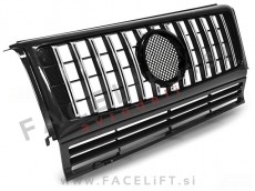 Maska črna kromirana sijaj Mercedes G W463 90-12