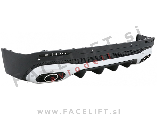 Difuzor z nastavki za izpuh krom GLB 35 izgled Mercedes GLB X247 AMG Line 19-