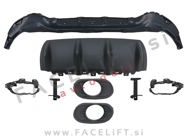 Difuzor z nastavki za izpuh krom GLB 35 izgled Mercedes GLB X247 AMG Line 19-