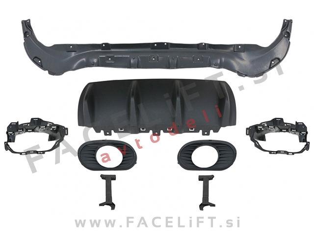 Difuzor z nastavki za izpuh črni GLB 35 izgled Mercedes GLB X247 AMG Line 19-