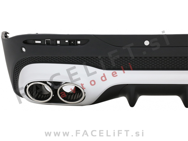 Difuzor z nastavki za izpuh krom GLB 45 S izgled Mercedes GLB X247 AMG Line 19-