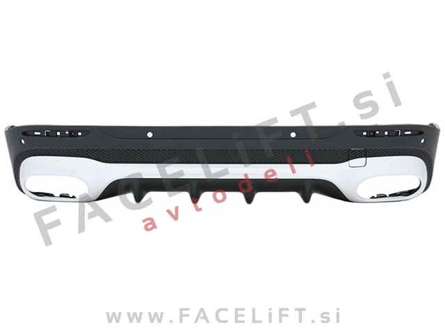 Difuzor z nastavki za izpuh krom GLB 45 S izgled Mercedes GLB X247 AMG Line 19-