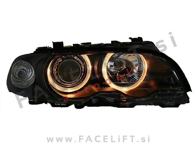 Žarometi z halogenskimi Angel Eyes BMW 3 E46 Cabrio Coupe 99-03