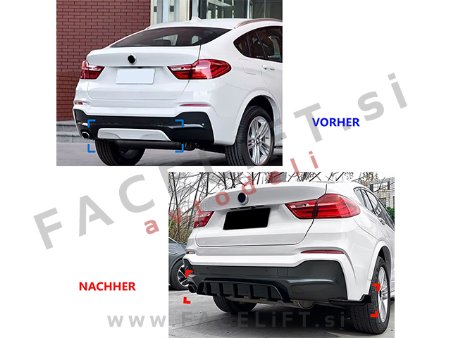 Difuzor M-Performance izgled črni sijaj BMW X4 F26 14-18