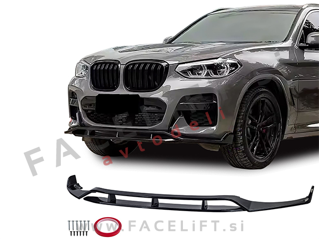 Podaljšek sprednjega odbijača črni sijaj BMW X3 G01 M 17-21