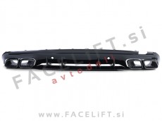 Difuzor z nastavki za izpuh črni Mercedes C Limuzina AMG Line 18-21 Difuzor z nastavki za izpuh črni Mercedes C Limuzina AMG Line 18-21