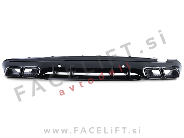 Difuzor z nastavki za izpuh črni Mercedes C Limuzina AMG Line 18-21 Difuzor z nastavki za izpuh črni Mercedes C Limuzina AMG Line 18-21