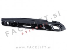 Difuzor z nastavki za izpuh črni Mercedes C Limuzina AMG Line 18-21 Difuzor z nastavki za izpuh črni Mercedes C Limuzina AMG Line 18-21