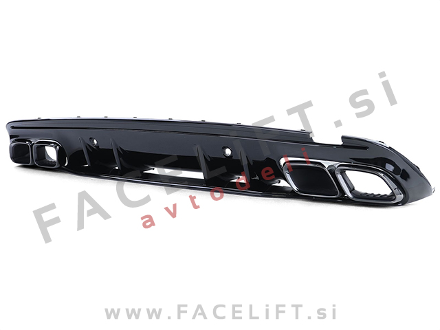 Difuzor z nastavki za izpuh črni Mercedes C Limuzina AMG Line 18-21 Difuzor z nastavki za izpuh črni Mercedes C Limuzina AMG Line 18-21