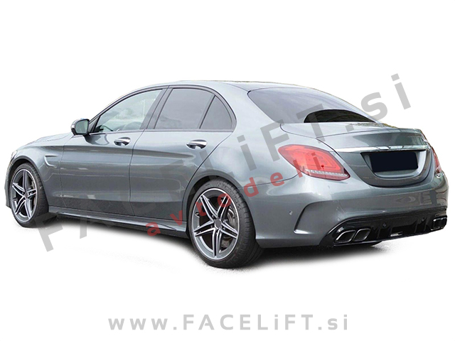 Difuzor z nastavki za izpuh črni Mercedes C Limuzina AMG Line 18-21
