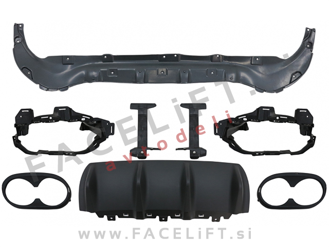 Difuzor z nastavki za izpuh črni GLB 45 S izgled Mercedes GLB X247 AMG Line 19-