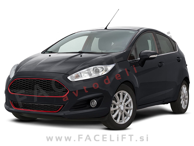 Maska ST izgled črna rdeča sijaj Ford Fiesta 13-17