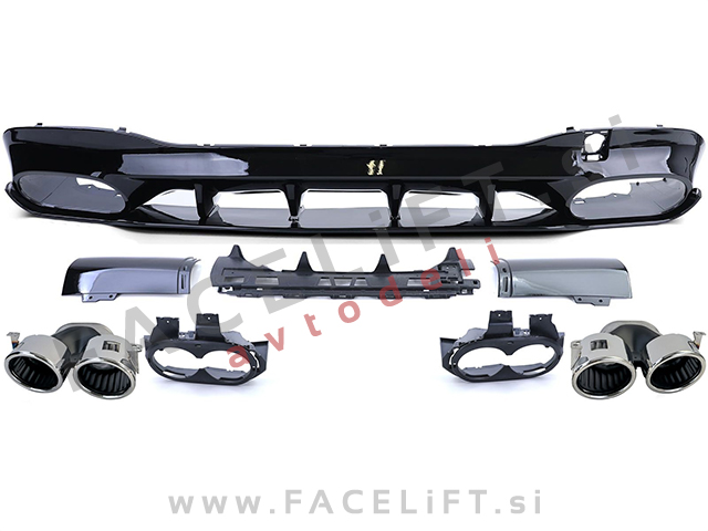 Difuzor z nastavki za izpuh krom Mercedes CLA C118 X118 AMG Line 19-