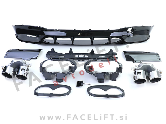 Difuzor z nastavki za izpuh krom Mercedes CLA C118 X118 AMG Line 19- Difuzor z nastavki za izpuh krom Mercedes CLA C118 X118 AMG Line 19-