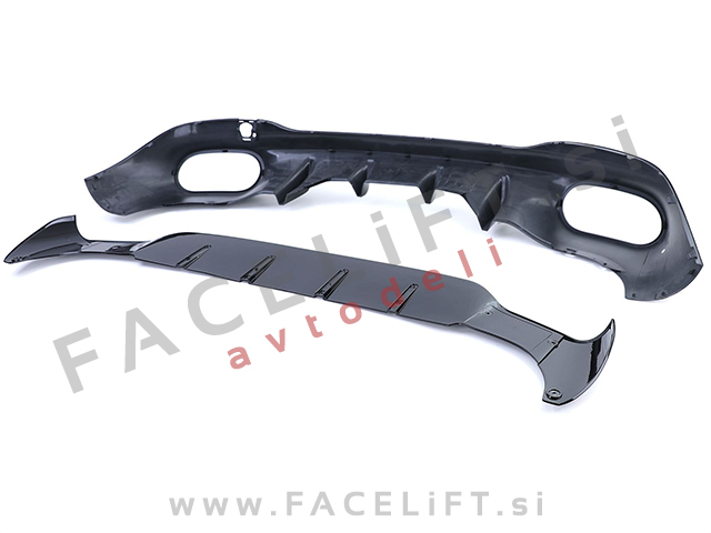 Difuzor z nastavki za izpuh črni Mercedes CLA C118 X118 AMG Line 19-