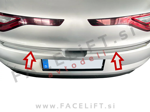 Zaščita zadnjega odbijača srebrna mat Renault Megane 4 Hatchback 16-24