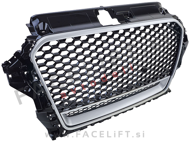 Maska RS izgled črna srebrna Audi A3 8V 12-16