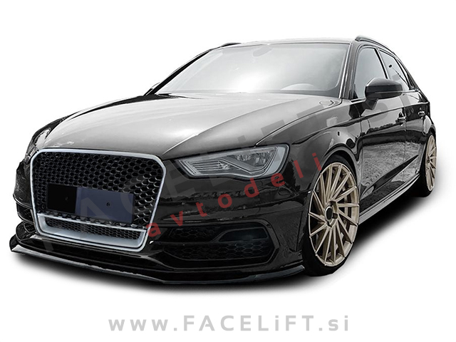Maska RS izgled črna srebrna Audi A3 8V 12-16