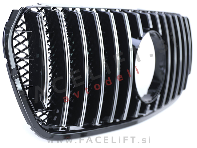 Maska črna kromirana sijaj Mercedes X W470 17-20