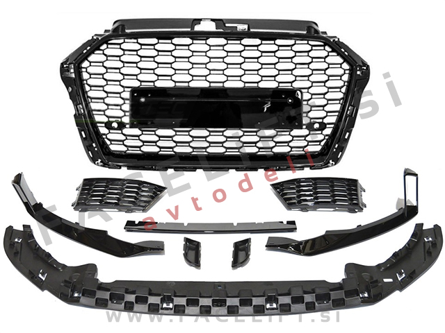 Sprednji odbijač z masko in podaljškom RS izgled PDC Audi A3 8V 16-20