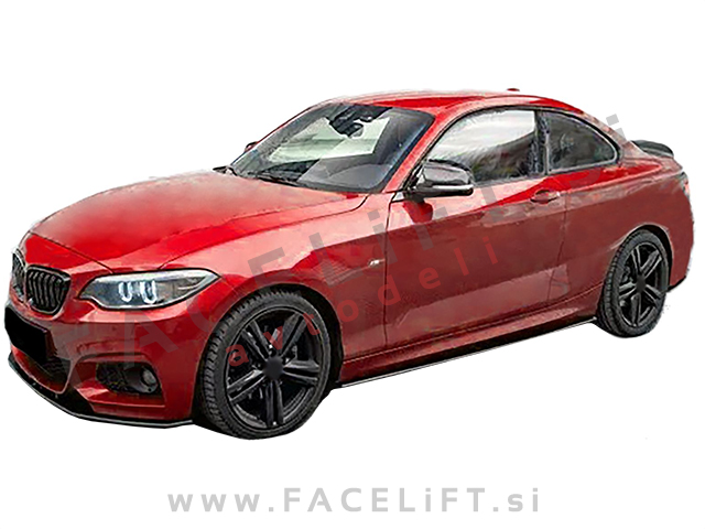 Podaljški pragov črni sijaj BMW 2 F22 F23 M-Pack 13-21