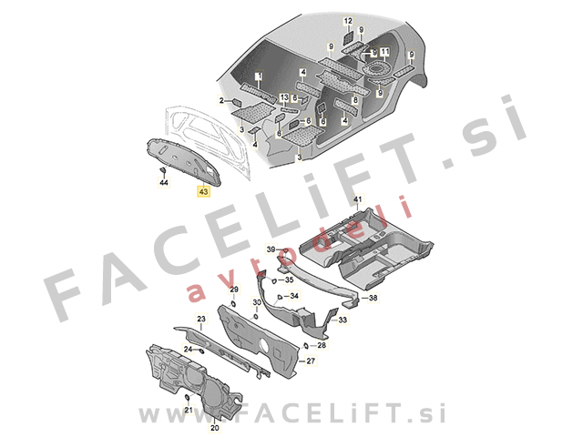 Izolacija pokrova motorja VW Jetta 1B 10-18
