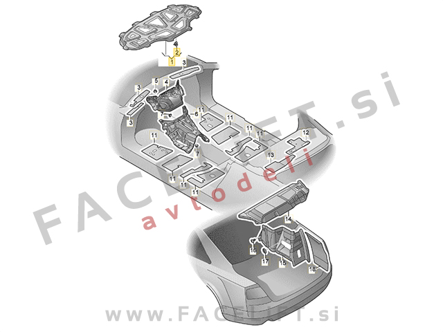 Izolacija pokrova motorja Audi A8 D4 4F 09-17 Izolacija pokrova motorja Audi A8 D4 4F 09-17
