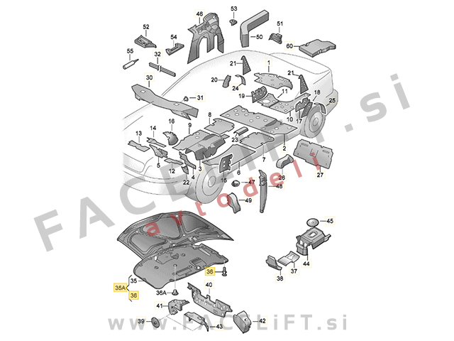 Izolacija pokrova motorja Audi A6 C6 4F 04-11