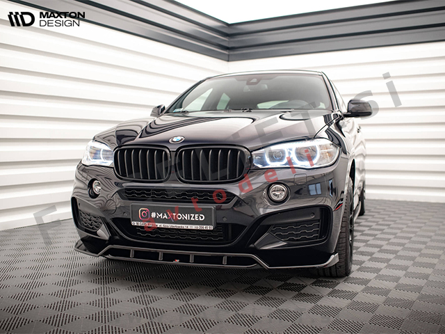 Podaljšek sprednjega odbijača črni sijaj V.2 BMW X6 F16 M-Pack 14-19