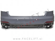 Zadnji odbijač z nastavki za izpuh črni sijaj Audi A4 B9 Limuzina 15-19