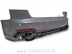 Zadnji odbijač z nastavki za izpuh črni sijaj Audi A4 B9 Limuzina 15-19