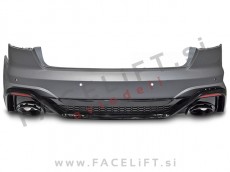 Zadnji odbijač z nastavki za izpuh črni sijaj Audi A4 B9 Limuzina 19-24