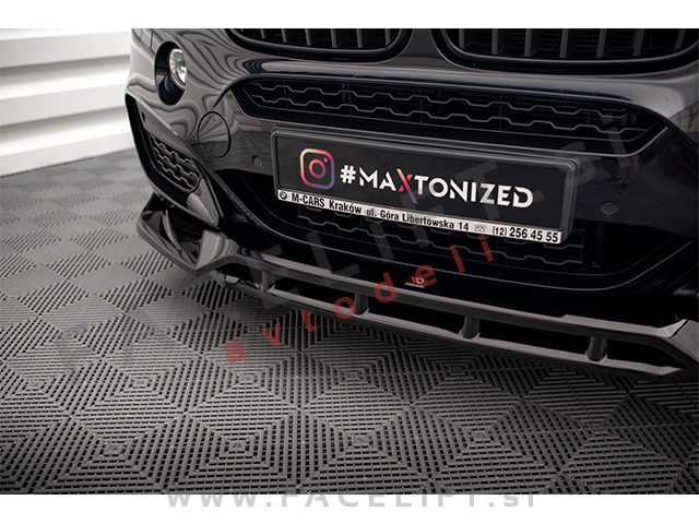 Podaljšek sprednjega odbijača črni sijaj V.3 BMW X6 F16 M-Pack 14-19