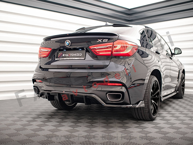Podaljšek zadnjega odbijača črni sijaj BMW X6 F16 M-Pack 14-19
