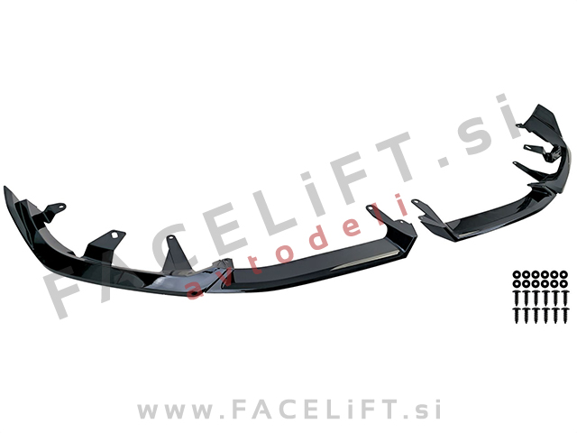 Podaljšek sprednjega odbijača črni sijaj M-Performance izgled BMW 5 G60 G61 M-Pack 23-