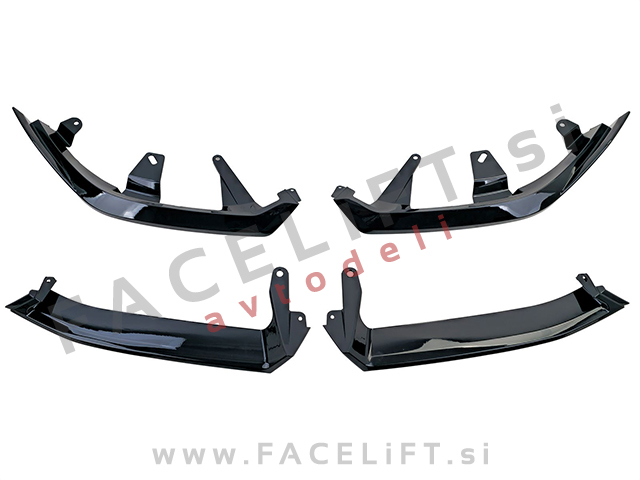 Podaljšek sprednjega odbijača črni sijaj M-Performance izgled BMW 5 G60 G61 M-Pack 23-