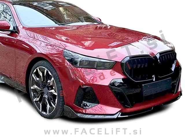 Podaljšek sprednjega odbijača črni sijaj M-Performance izgled BMW 5 G60 G61 M-Pack 23-