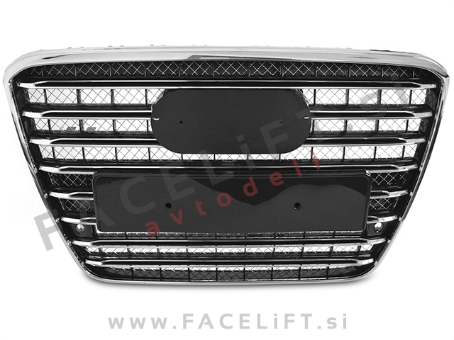 Maska črna kromirana sijaj PDC Audi A8 D4 09-13