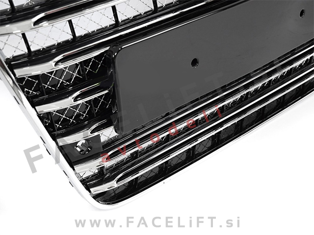 Maska črna kromirana sijaj PDC Audi A8 D4 09-13