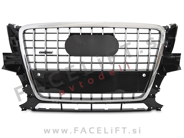 Maska S line izgled črna kromirana sijaj Audi Q5 8R 08-12 Maska S line izgled črna kromirana sijaj Audi Q5 8R 08-12