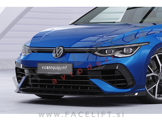 Podaljšek sprednjega odbijača črni mat VW Golf 8 R 20-