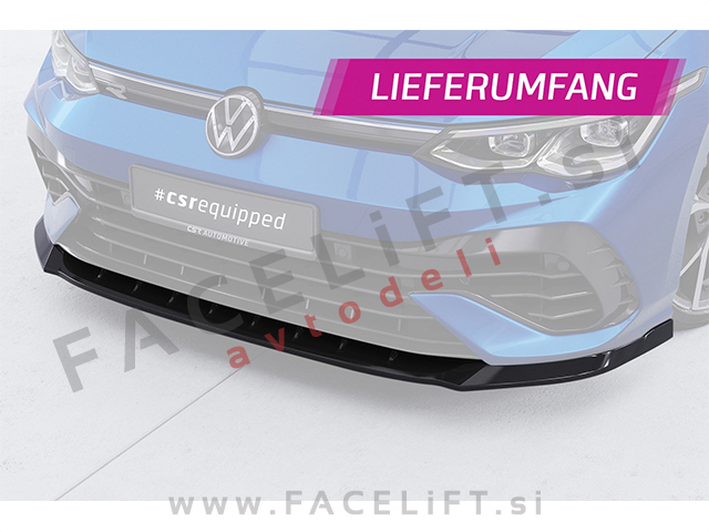 Podaljšek sprednjega odbijača karbon sijaj VW Golf 8 R 20-