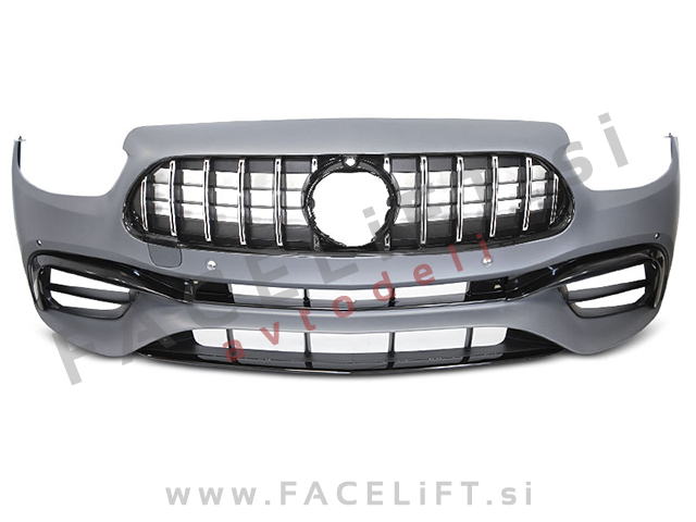 Sprednji odbijač AMG izgled z črno kromirano sijaj masko Mercedes E S213 W213 20-23