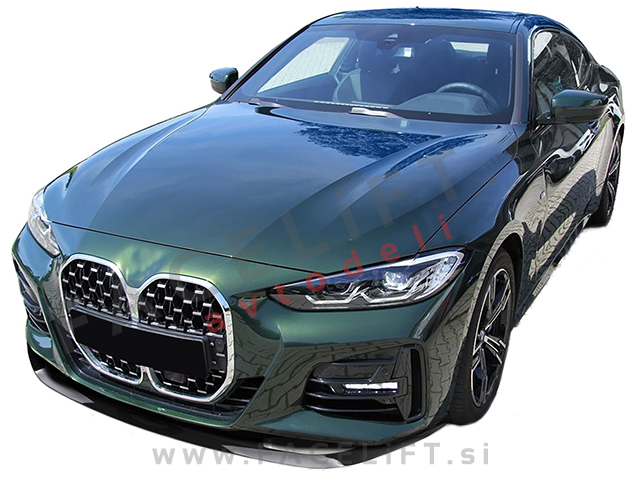 Podaljšek sprednjega odbijača črni sijaj M-Performance izgled BMW 4 Gran Coupe G26 M-Pack 21-