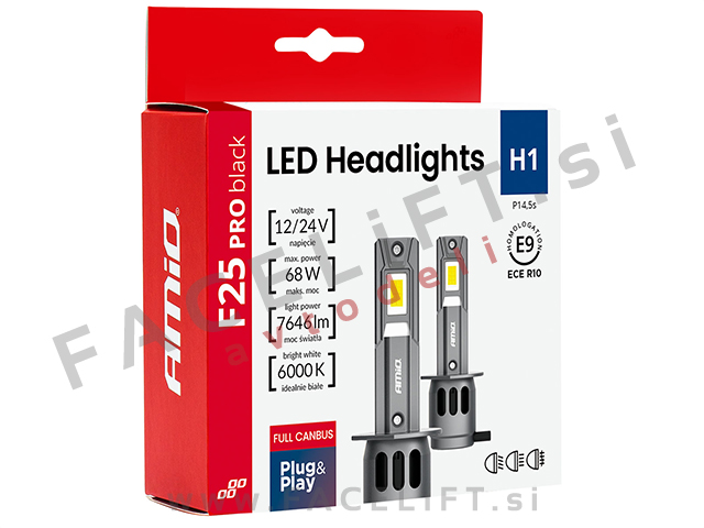 LED kit H1 Series F25 PRO BLACK FULL CANBUS 68W 12V 24V
