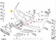 Sprednji odbijač SRA BMW 3 E90 E91 LCI 08-12