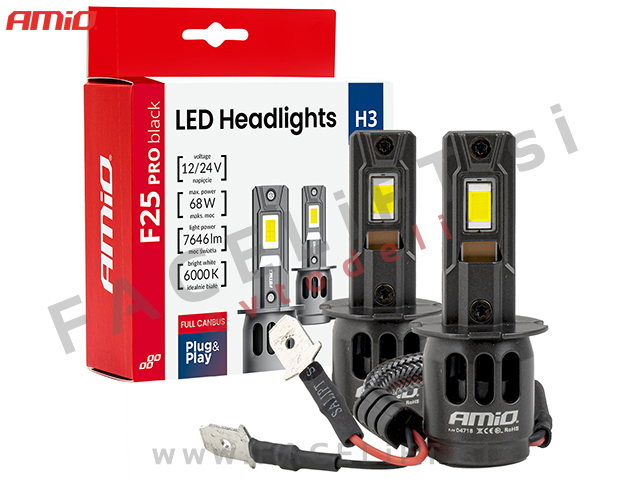 LED kit H3 Series F25 PRO BLACK FULL CANBUS 68W 12V 24V