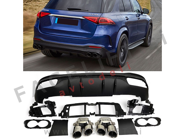 Mercedes GLE SUV V167 AMG Line 19- difuzor z nastavki za izpuh AMG 53 izgled