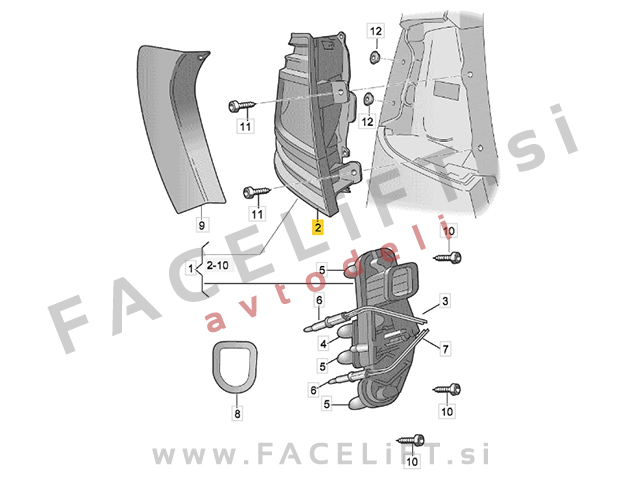 Zadnja luč desna Škoda Octavia Karavan 5E 13-17
